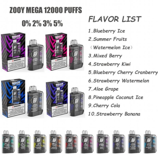 Original Zooy Mega Disposable 12000 Puffs Vape Pen Wholesale