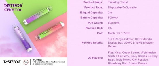 Best Vape Pen Tastefog Crystal 800 Puffs Wholesale