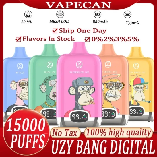 Wide Flavor Selection UZY Disposable Vape 15000 Puffs Rechargeable