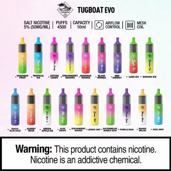 Superior Quality Tugboat Evo 4500 Vape Pen Tuqboat Evo 4500 Puffs Wholesale